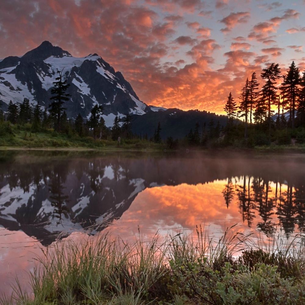 Mountain Sunset Landscape Art Print